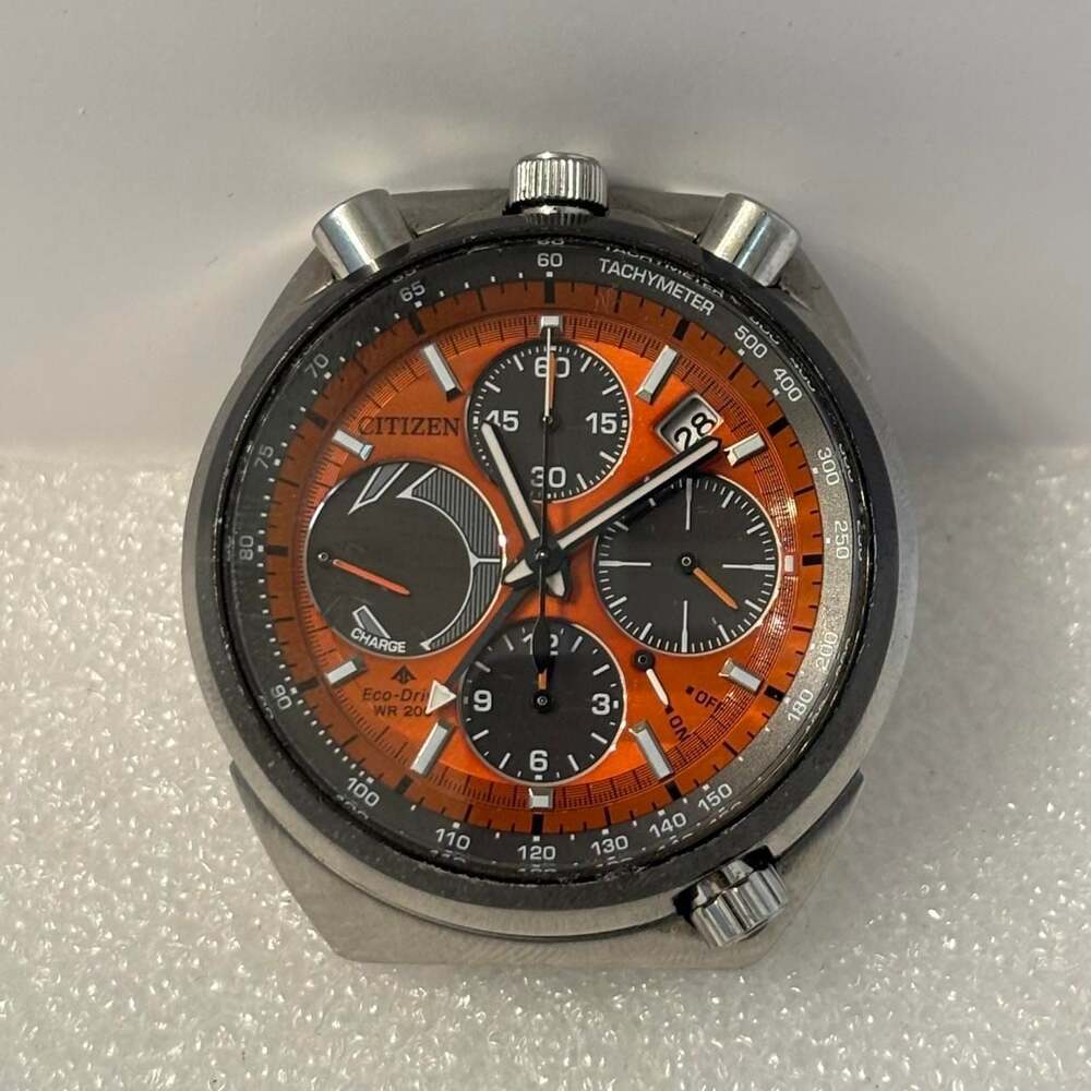 Citizen Promaster Tsuno Chrono Racer Bullhead Orange Dial AV0078-04X Watch Head